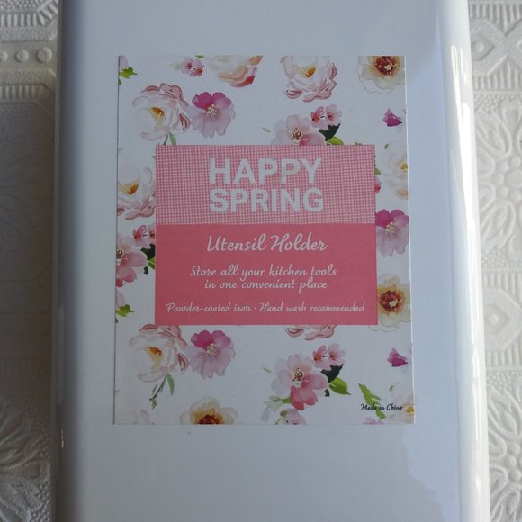 Spring April Easter Floral Metal Utensil Holder 1 pc - Picture 3 of 10